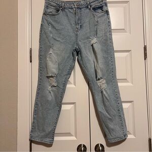 No Boundaries Light Blue Distressed Denim Jeans